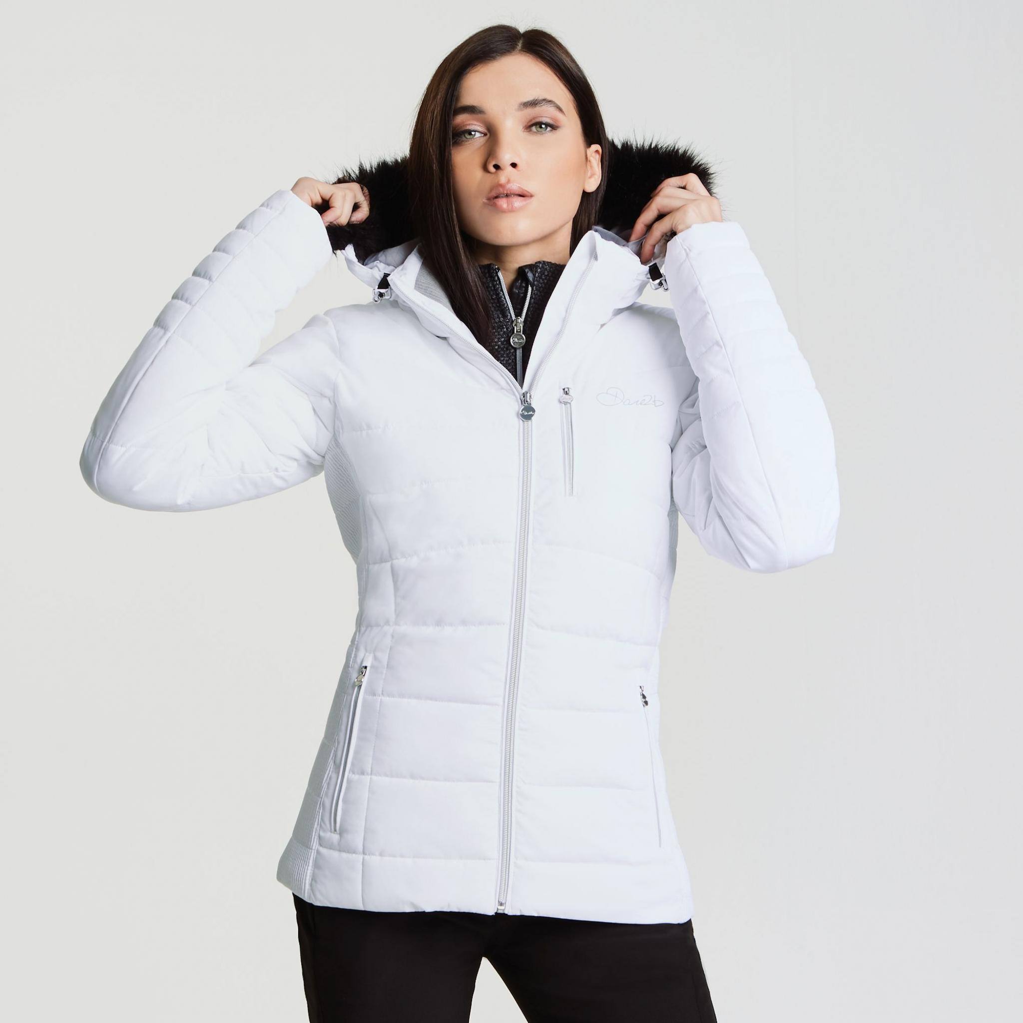 DARE2B Womens CURATOR WHITE SKI JACKET Sizes 10 16