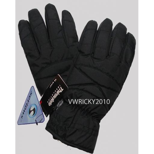 Adult JET Serious Black Ski Gloves