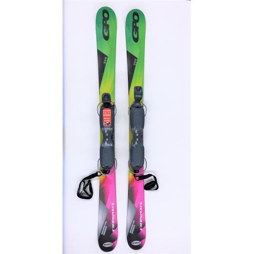 GPO 125 CHROMATE SKI BLADES with GC-701 Release Bindings 125cms short skis