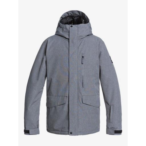 QUIKSILVER MISSION SOLID HEATHER GREY MENS SNOW JACKET