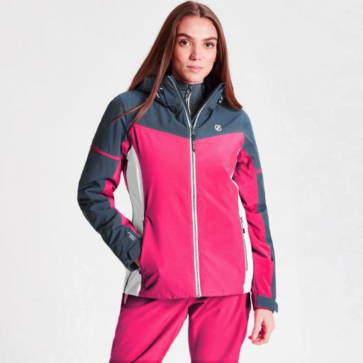 Womens Dare2b ENCLAVE NEON PINK/ DARK DENIM Ski Jacket- PLUS SIZE