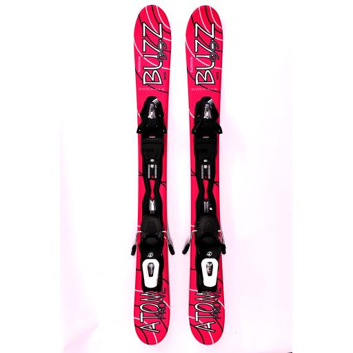 Buzz Atom Pro Lipstick Pink 99cms Snow Blade Ski Boards c/w Tyrolia Bindings