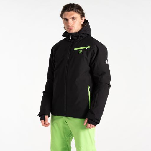 Mens Dare2b EAGLE II Ski Board Jacket Black Green Flash - Plus Sizes Available