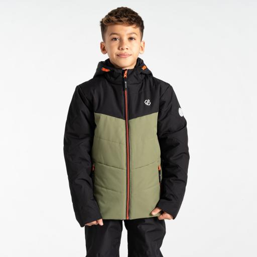 Childs' Kids' Dare2b Jolly Ski Snow Jacket Black Olivine Green Boys Ski Jacket