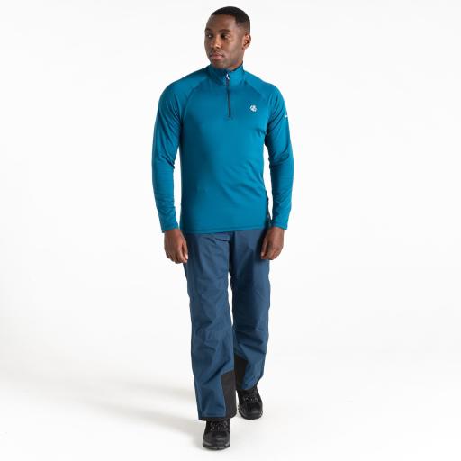 DARE2B MENS FUSE UP II CORE Stretch Mid Layer Sweater Top | Kingfisher Blue