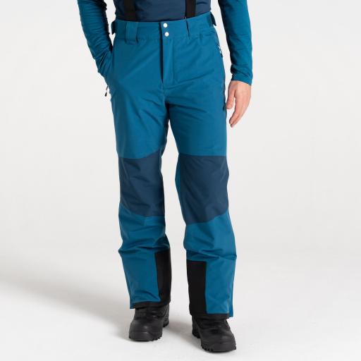 Mens Dare2b ACHIEVE II Kingfisher Moonlight Blue Soft Shell Ski Pant- SHORT LEG EXCLUSIVE