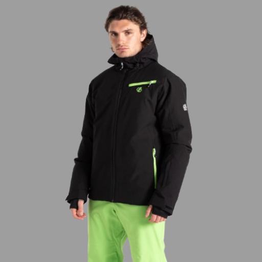 Mens Dare2b EAGLE II Ski Board Jacket Black Green Flash - Plus Sizes Available