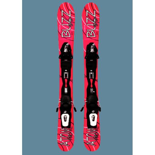 Buzz Atom Pro Lipstick Pink 99cms Snow Blade Ski Boards c/w Tyrolia Bindings -  Only 4 left